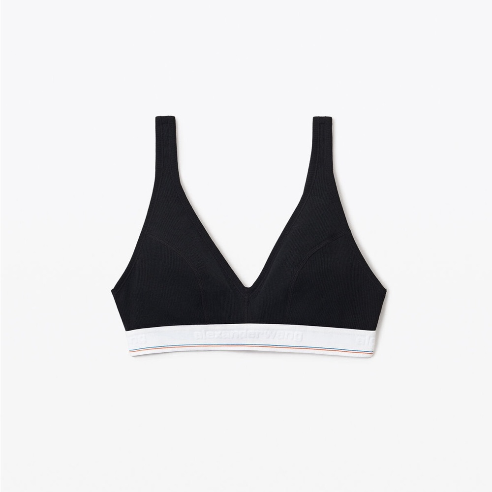 3 pack Alexander Wang V Neck Bralette Micro Ribbed